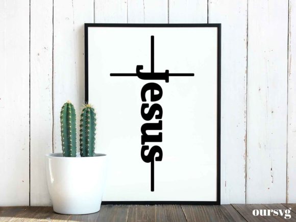 Jesus on the Cross - Simple Text Image: Strategic Clarity in Visual Communication
