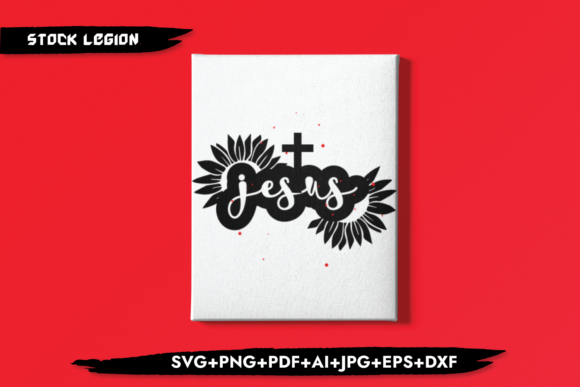 The Art of Faith: Blending Jesus Lettering, Petals, and Cross in Modern Design